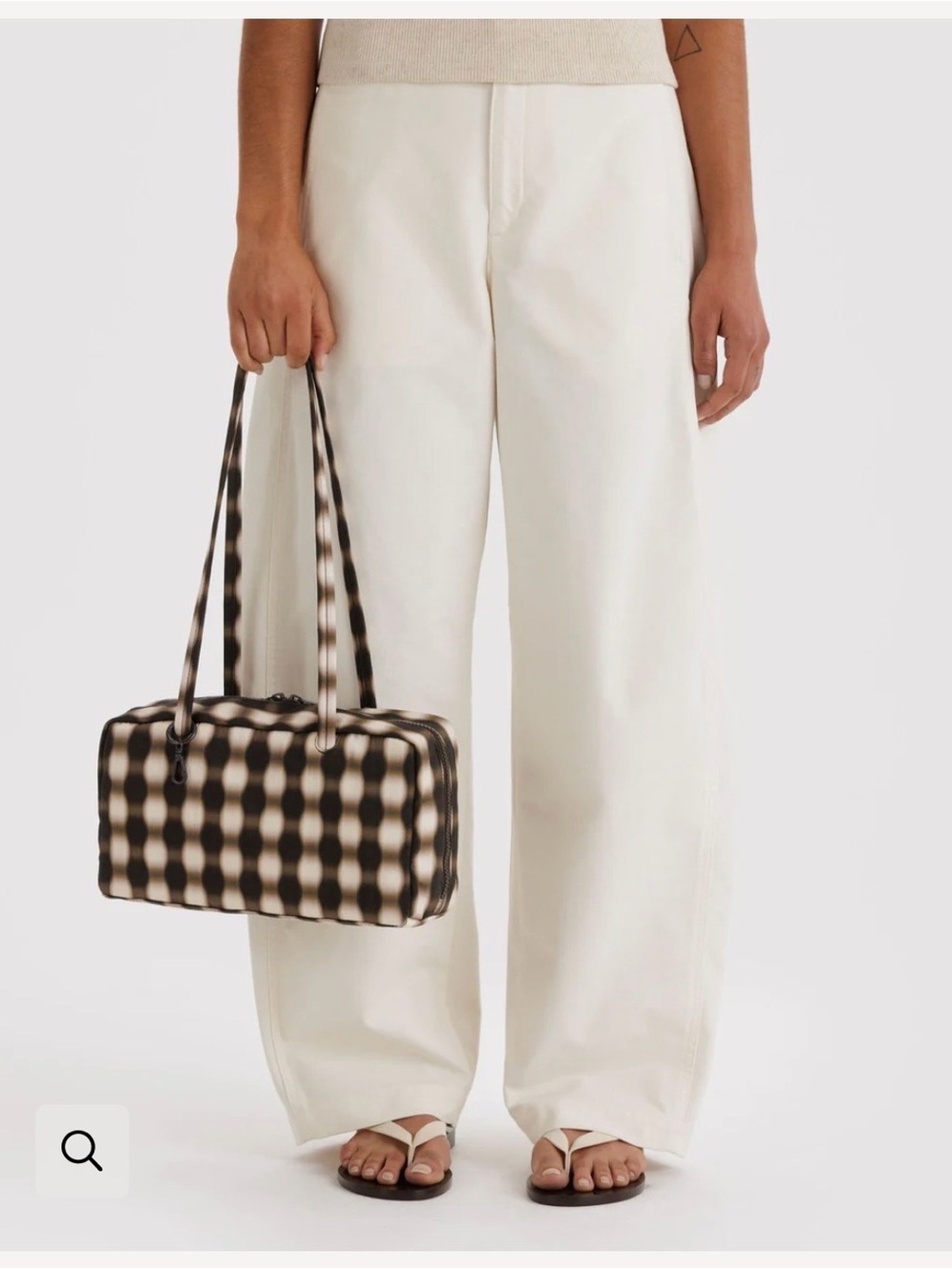Baggu Blurred Gingham Bowler Bag